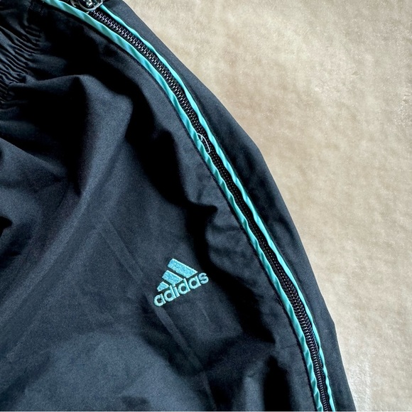 Vintage Y2K Black & Teal Adidas Trackpants - Picture 7 of 9